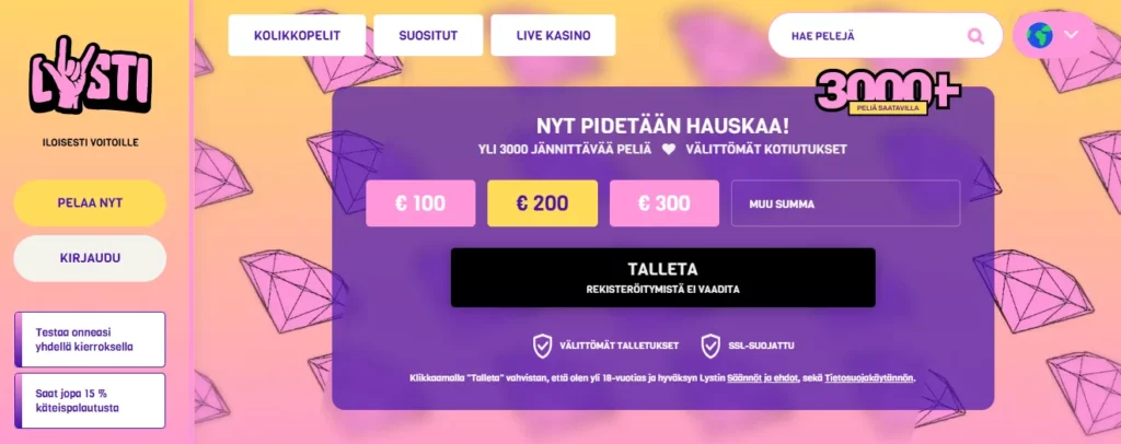 Lysti Casino arvostelu – verovapaa pikakasino Suomessa